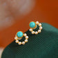 Aretes turquesas aretes circulares con cuentas