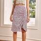 Falda midi asimétrica estampada de talle alto
