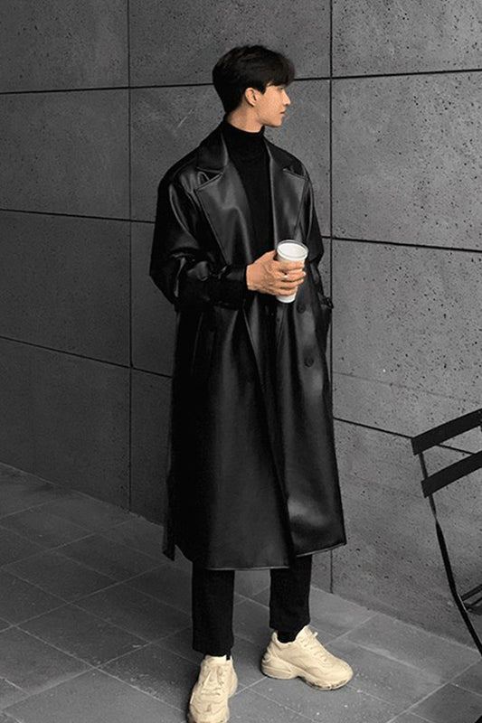 Chaqueta de cuero delgada de primavera de imitación de cuero para hombre, versión coreana de la tendencia