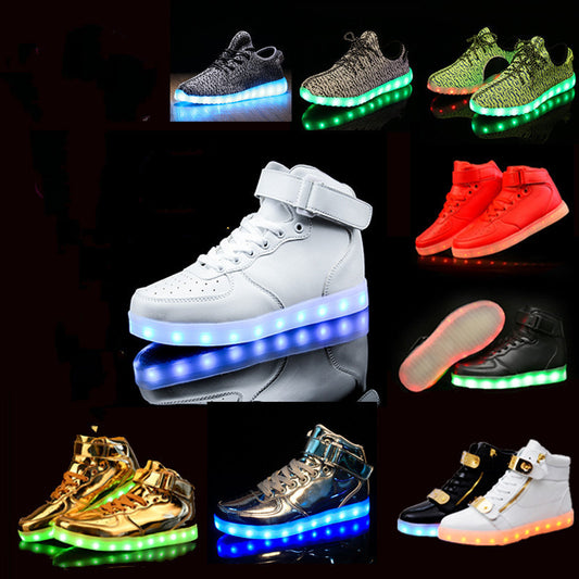 USB wiederaufladbare Herren- und Damenschuhe, High-Top leuchtende Schuhe