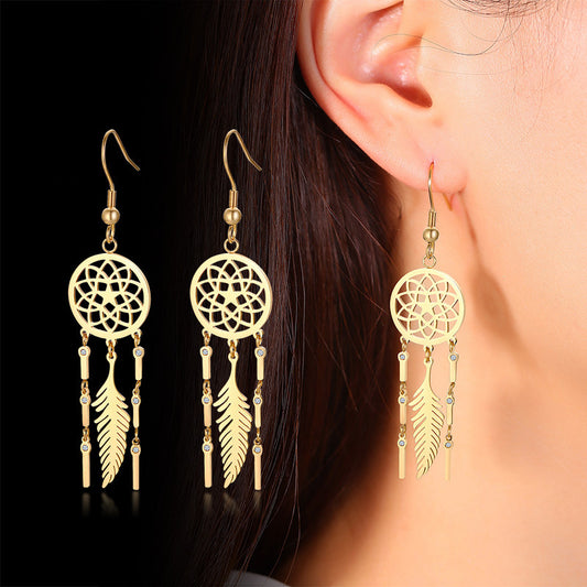 Dream Catcher Earrings with Tassels
