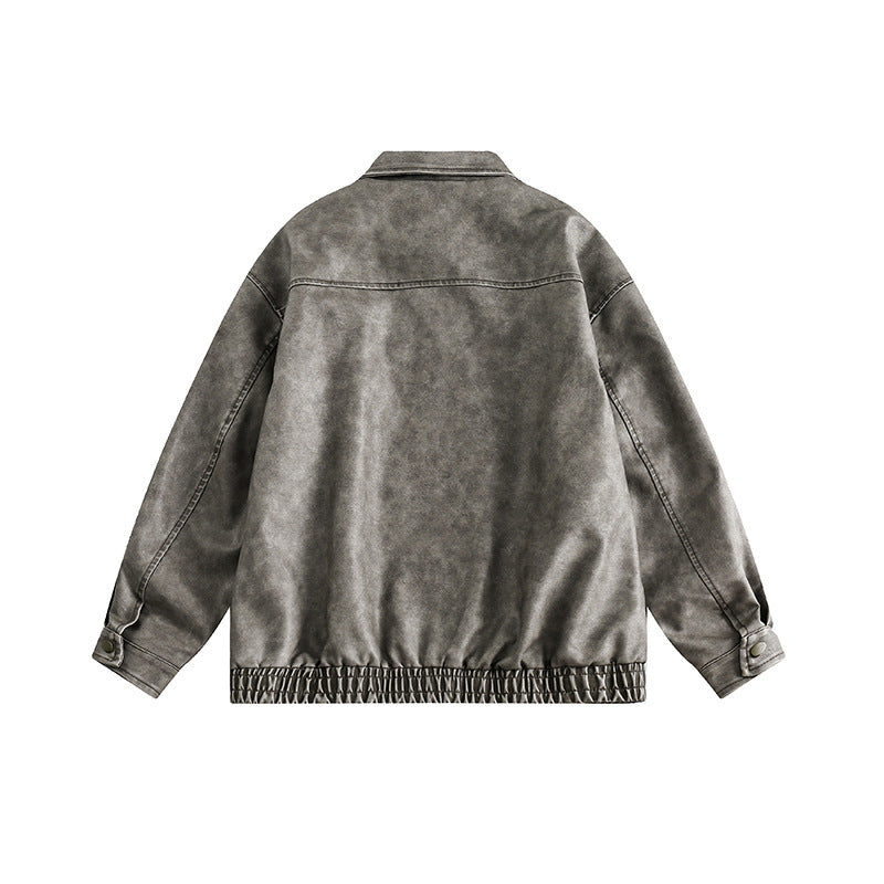 Retro-Hongkong-Stil, gewaschene, distressed Jacke für Herren