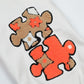 Baseballjacke für Herren mit Cartoon-Stickerei, Kontrastfarben und dicker Steppung