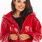 Medium to long shiny leather coat