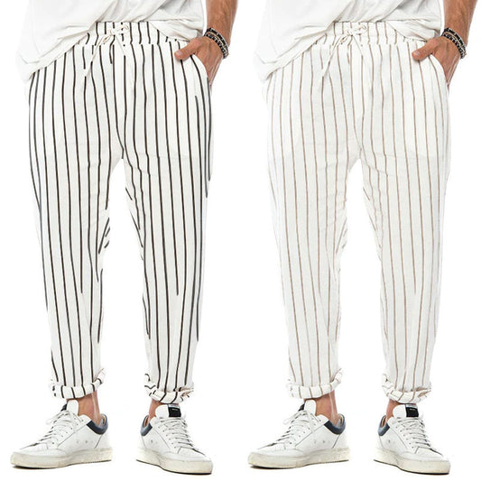 Men's Vertical Striped Stretch Pants