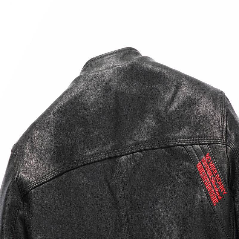 Leather leather jacket for men, short leather jacket