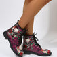 Botines de Halloween con estampado de rosas y cordones: elegantes y cómodos para mujer