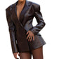 Damen-Lederjacke mit Taillierung