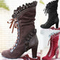 Ruffle Lace-Up Boots – Ethnic Style and Comfort for Women