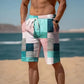 Neue Sommer-Atmungsaktive Hawaiianisch Bedruckte Karierten Herren-Shorts