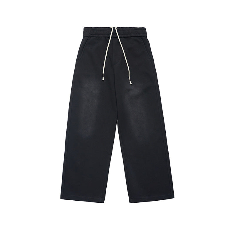 Bequeme Lazy Air Layer Loose Drape Strick-Sweatpants mit geradem Schnitt