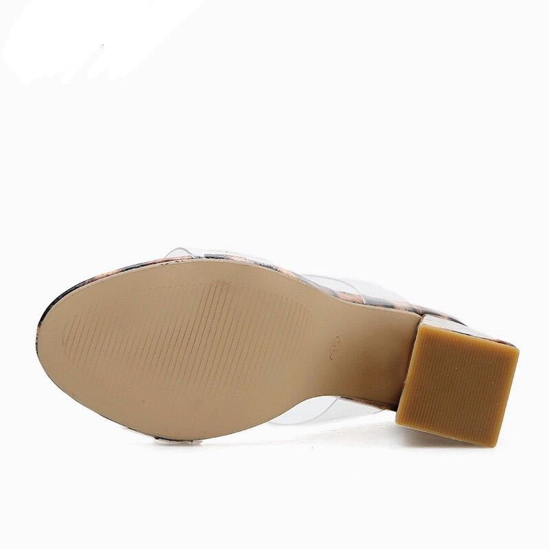 Sandalias de tacón alto de moda con tacones en bloque: elegantes chanclas estilo gladiador para mujer