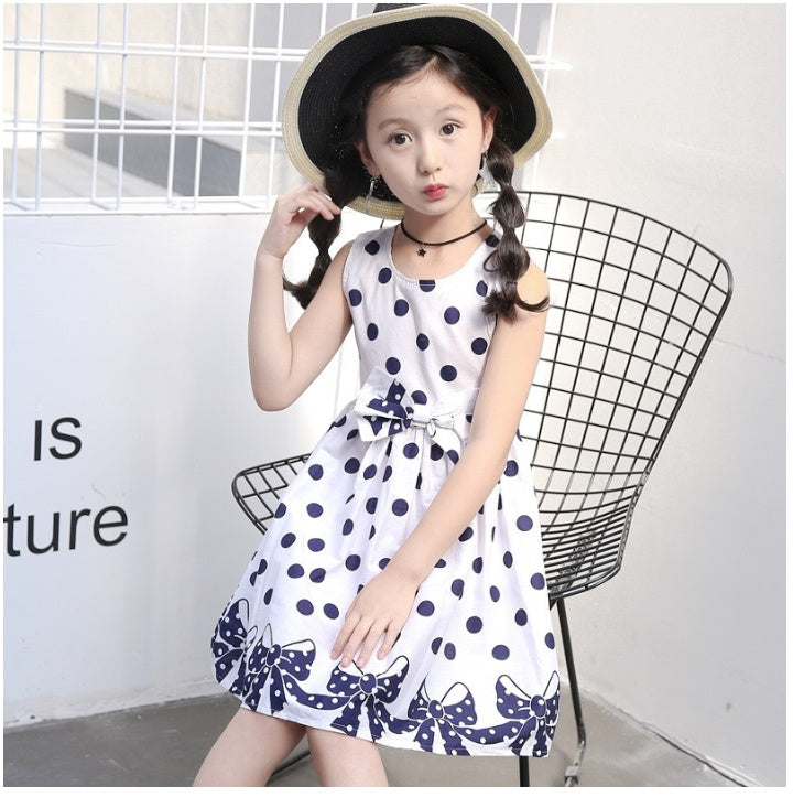 dot pattern bow dress