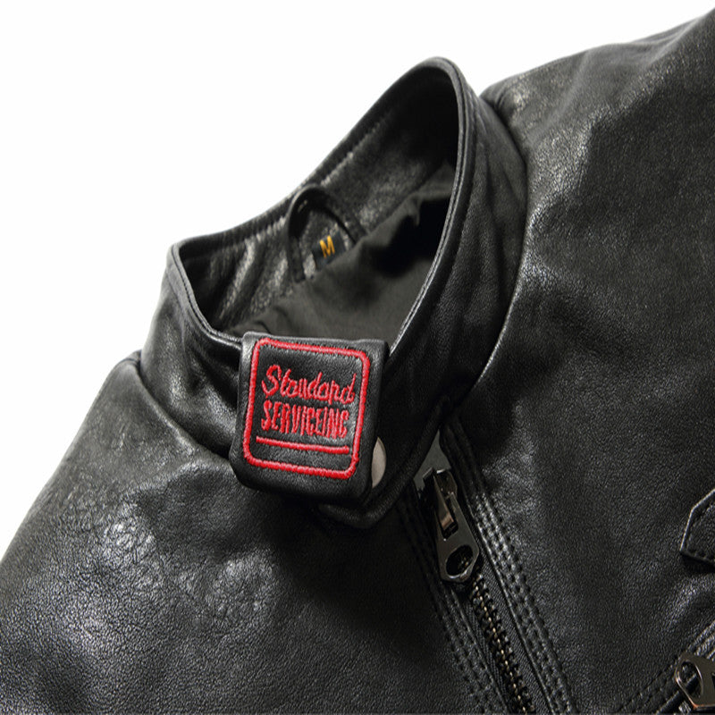 Leather leather jacket for men, short leather jacket