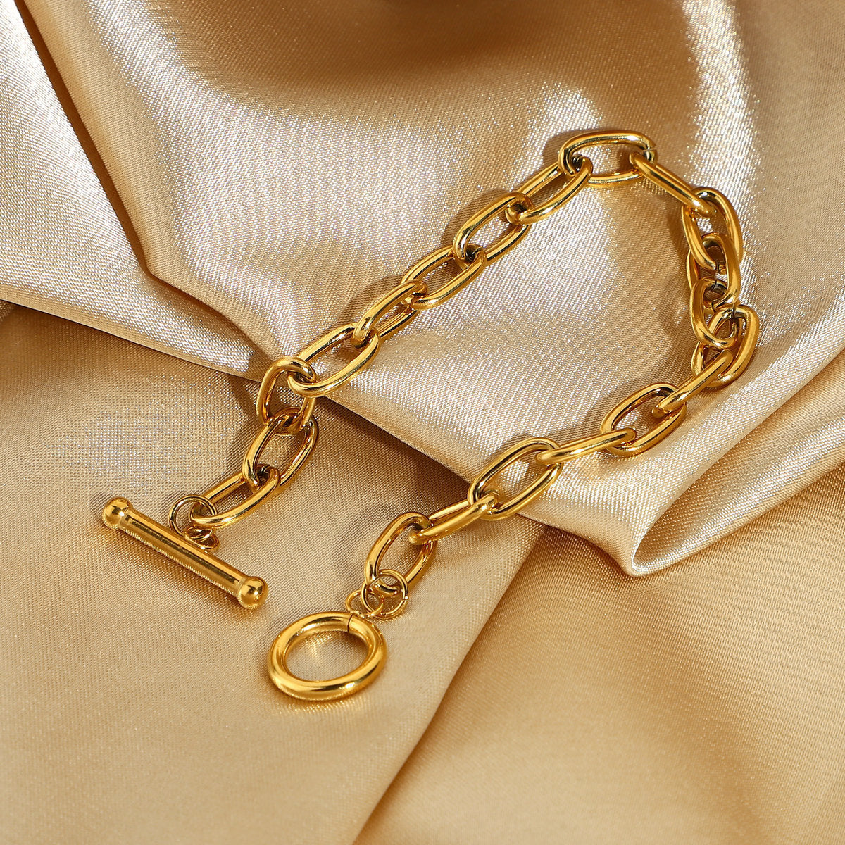 Klassisches Gold Armband Paperclip Armband