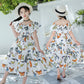 Tailliertes Blumendesign Kleid mit Schmetterlingen