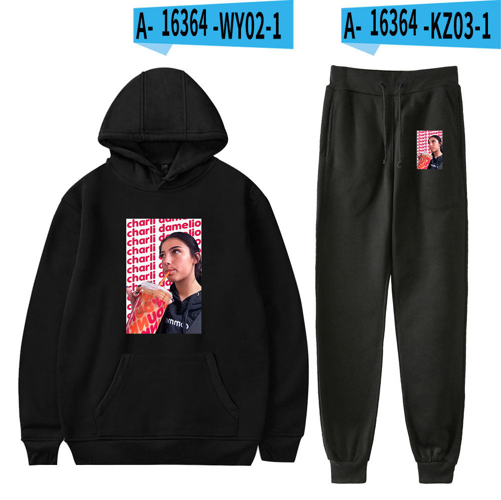 Peripherer 2D-bedruckter Kapuzenpullover und Leggings-Anzug