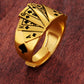 24K Vergoldeter Sandgold-Ring – Ethnischer Stil mit Diamantform