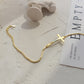 Pulsera Cruzada Chapada En Oro 18K