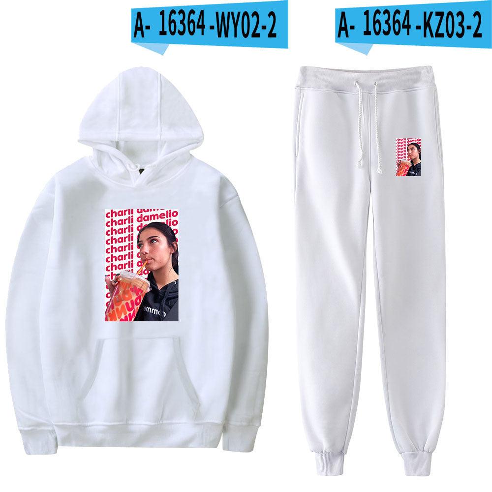 Peripherer 2D-bedruckter Kapuzenpullover und Leggings-Anzug