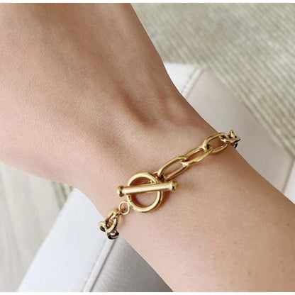 Klassisches Gold Armband Paperclip Armband