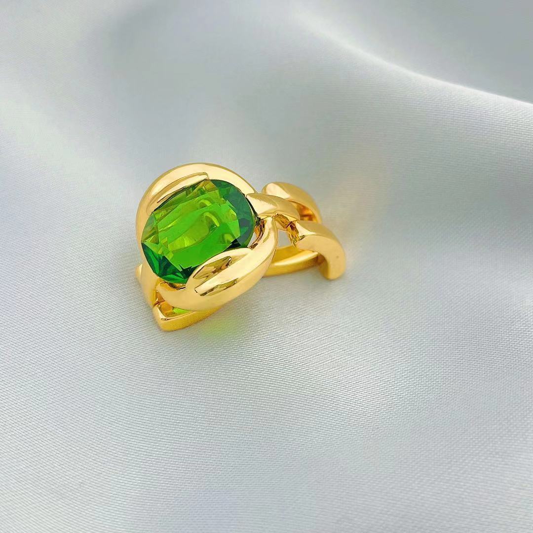 Gold Plated Ladies Ring – European-American Style with Geometric Design
