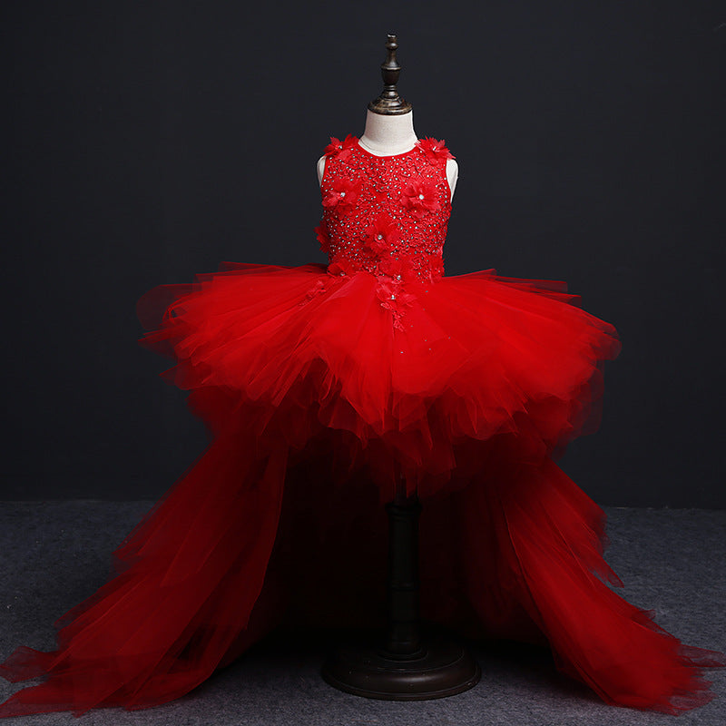 Evening dress for girls with princess train