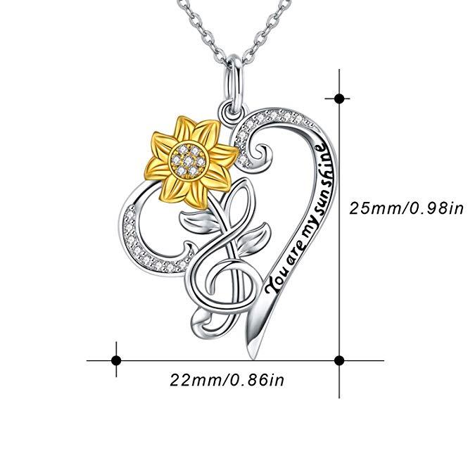 Sunflower Necklace made of S925 Sterling Silver
