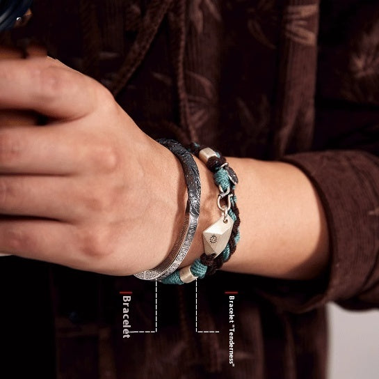 Armband Männer 99 Fuß Silber Mobius Ring mit Schleifenmuster
