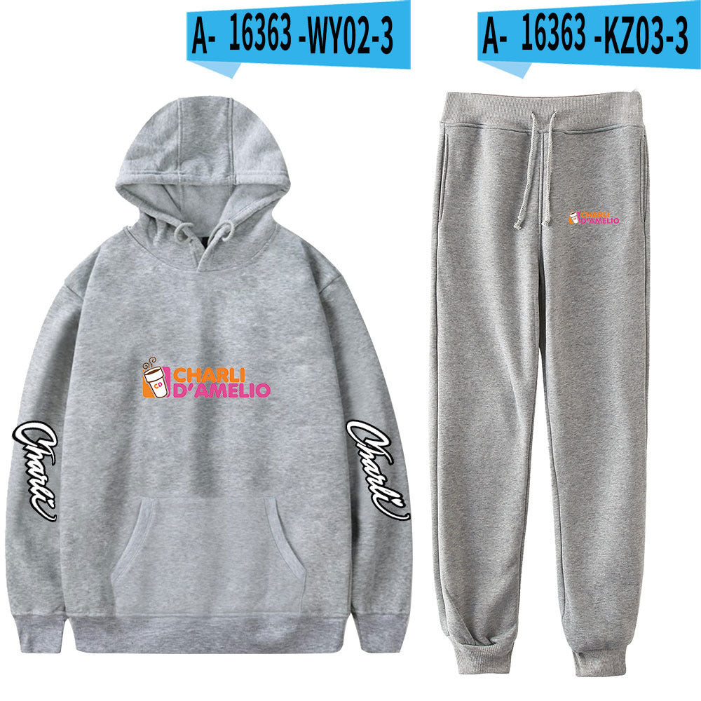 Peripherer 2D-bedruckter Kapuzenpullover und Leggings-Anzug