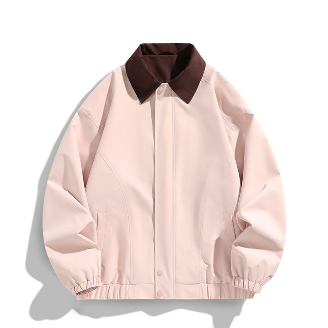 Pure color all-matching polo collar jacket
