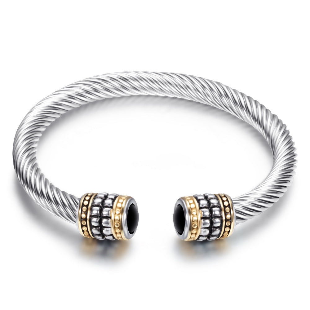 Zweifarbiger Vintage Gold Bangle-Armband