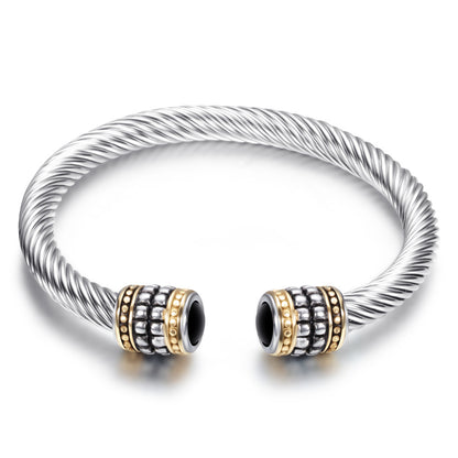 Zweifarbiger Vintage Gold Bangle-Armband