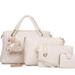 Modische Koreanische Damen-Handtasche – Präge-Design mit Vierteiligem Set