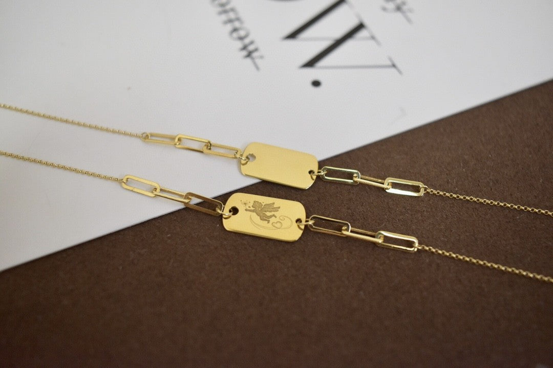 Collar Clavícula Ángel Oro 18K