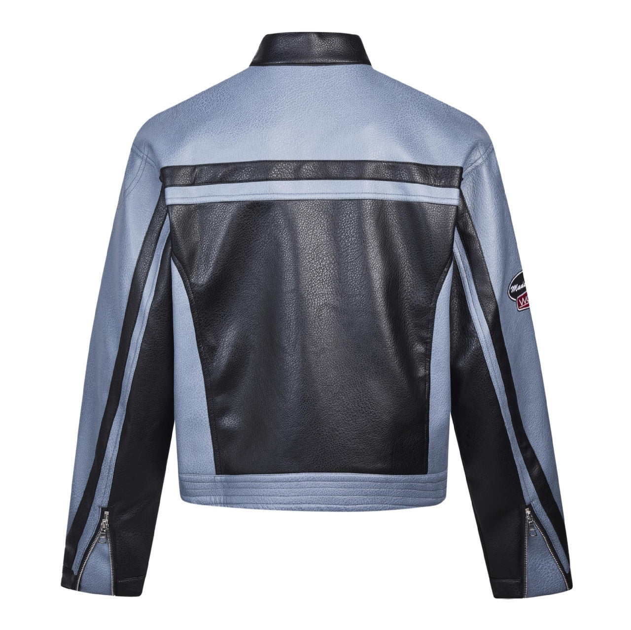 American motorcycle jacket with contrast stitching – fashionable PU leather look for spring and autumn