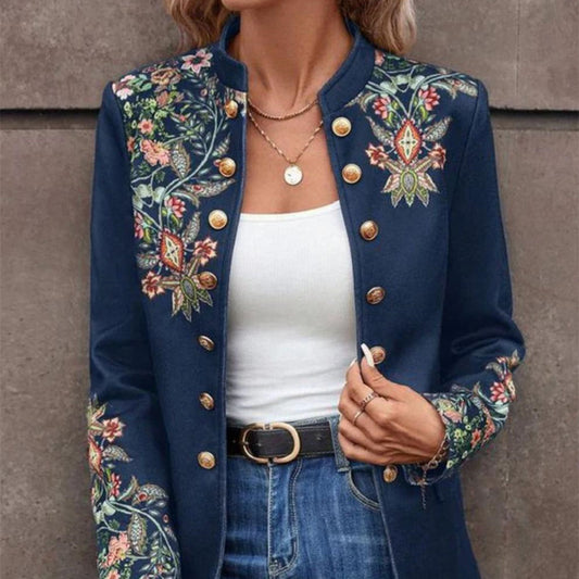 Printed small suit jacket for women with cross