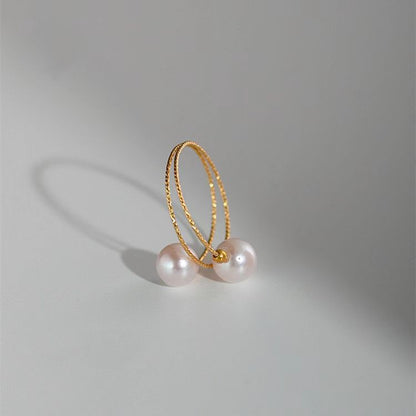 18K Gold Perlenring – Elastisch und Verstellbar für Stilvolle Eleganz
