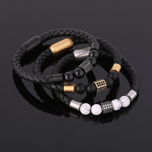 Handgewebtes Lederarmband aus Rindsleder – Eleganz trifft auf Stil