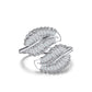 Weißgoldener Feder-Ring aus 925er Silber – Eleganz und Stil für Damen