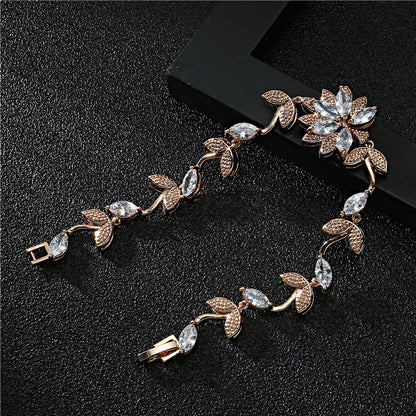 Armband mit 3A Zirkon in Weißgold und Roségold für Damen