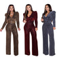 Lässiger Jumpsuit aus dehnbarem Nylon-Goldseide-Material – Eleganz trifft Komfort