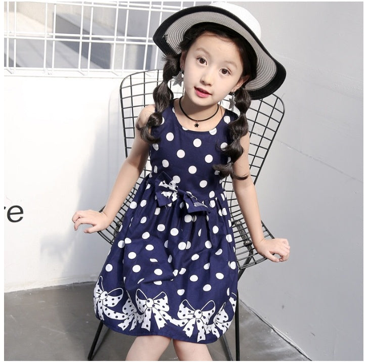 dot pattern bow dress