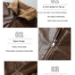 Men's leather jacket with lapels and fleece lining
