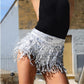 Hot Doof Babe – Heiße Quasten-Pailletten-Hotpants