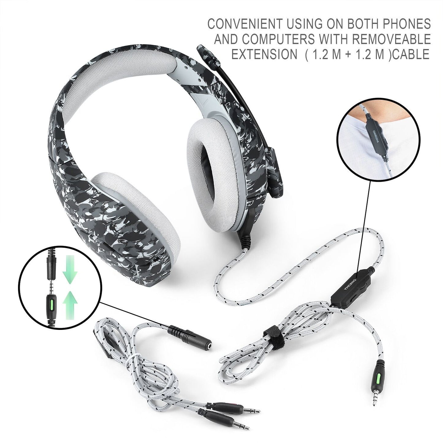 Destruction Camouflage Gaming Headset – K1-B