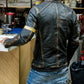 Punk Motorcycle Leather Jackets for Men