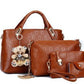 Modische Koreanische Damen-Handtasche – Präge-Design mit Vierteiligem Set