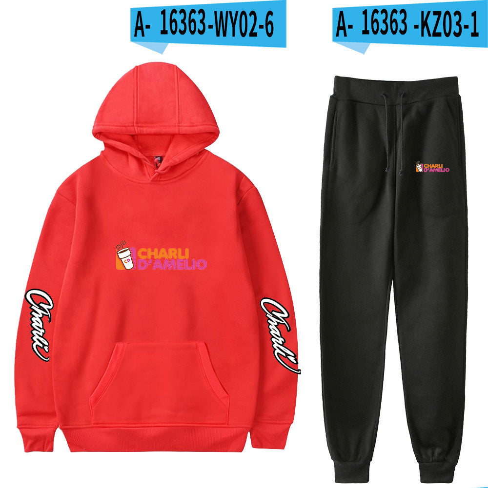 Peripherer 2D-bedruckter Kapuzenpullover und Leggings-Anzug