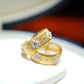 Antique Silver Gold Ring with Cubic Zirconia - Retro Charm for Men and Women